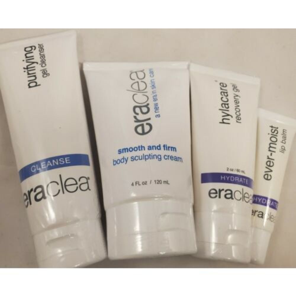 Eraclea 4 pc Skin Care Purifying Cleanser Recovery Gel Lip Balm Sculpting Cream